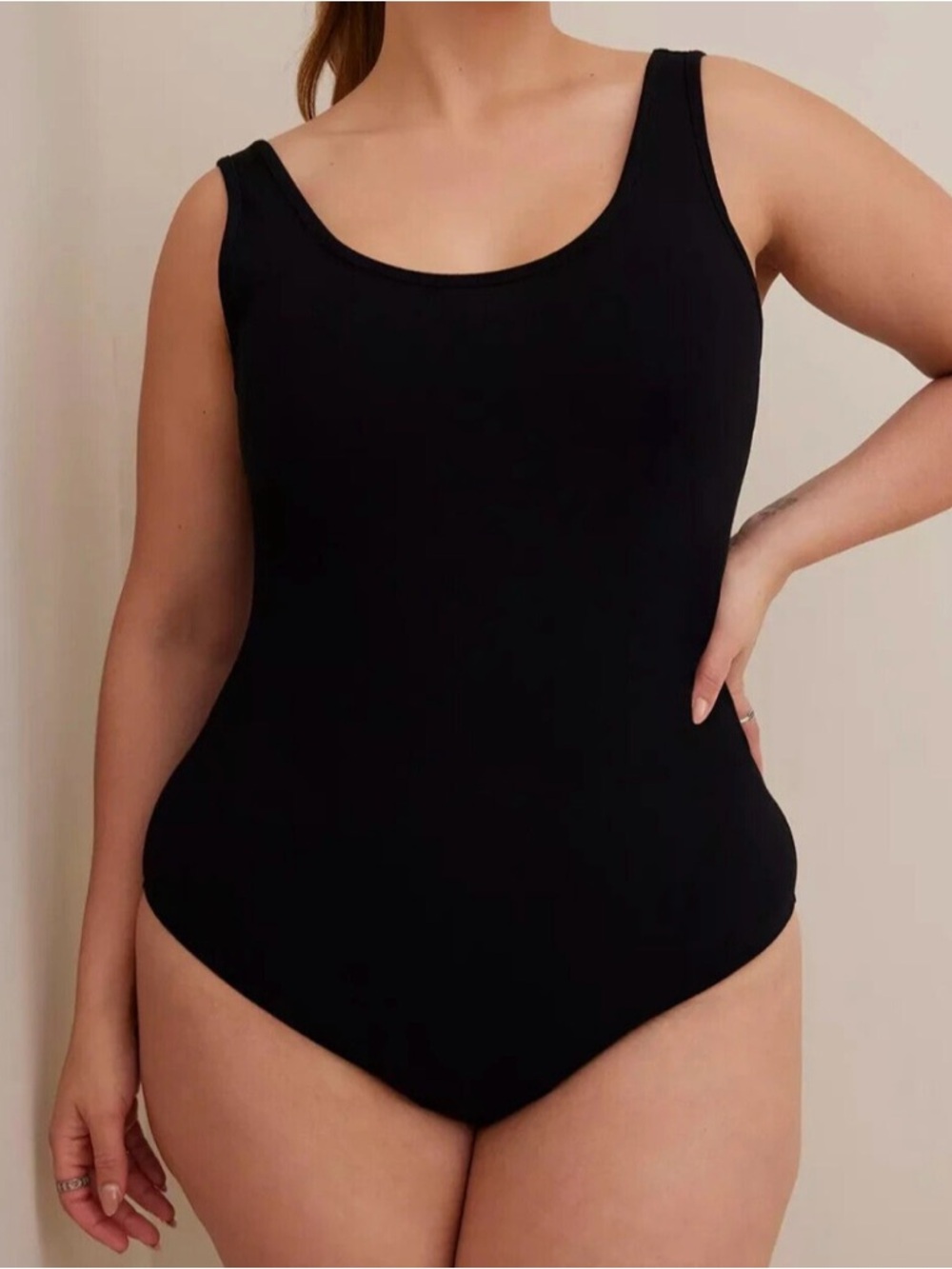 TORRID Gray Scoop Neck Tank Bodysuit